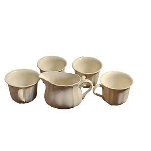 LENOX CASUAL ELEGANCE VINTAGE CUPS AND CREAMER